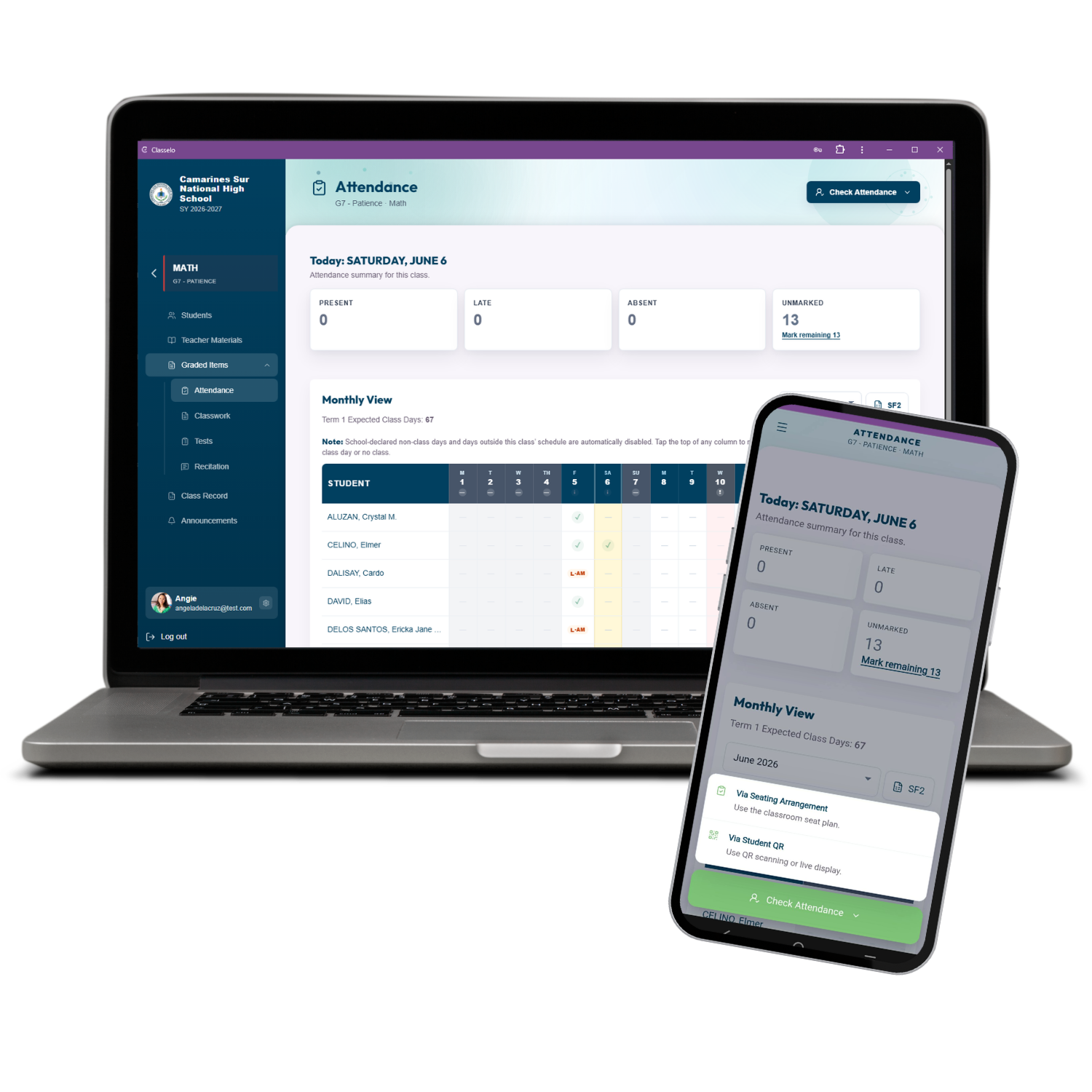 Classelo dashboard preview